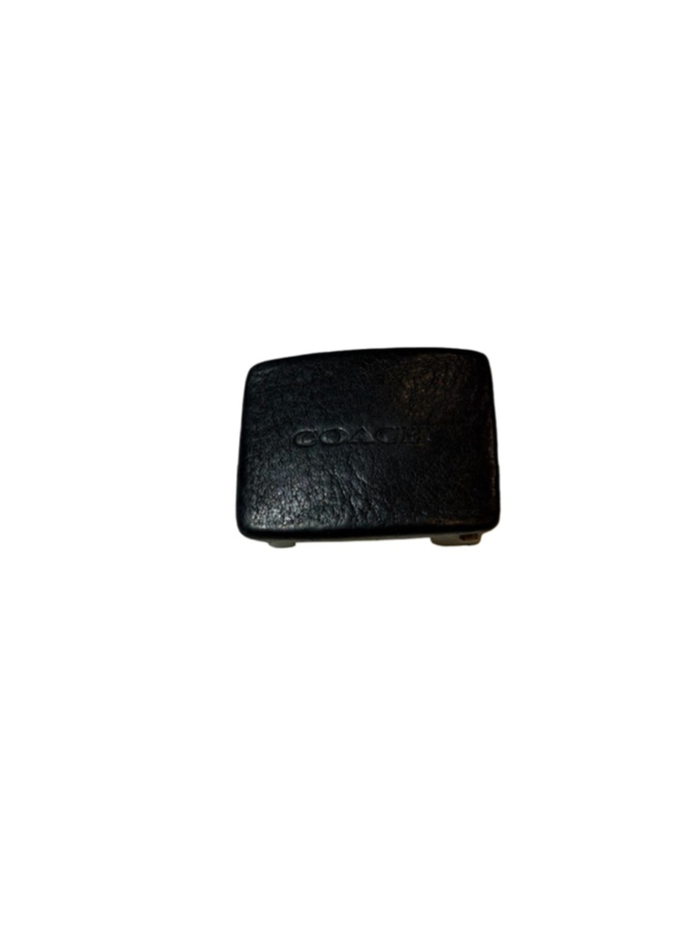 Coach Black Leather Brass Belt Buckle Replacement Hardware Logo